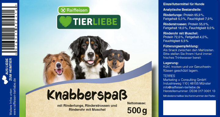 TIERLIEBE Hunde-Snack Knabberspaß